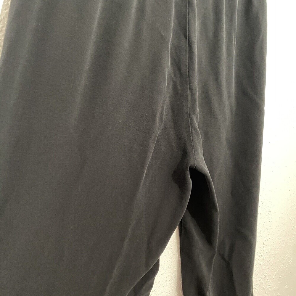 Eileen Fisher System Silk Georgette Straight Sz Small Ankle Pant Cropped Black - Picture 8 of 9